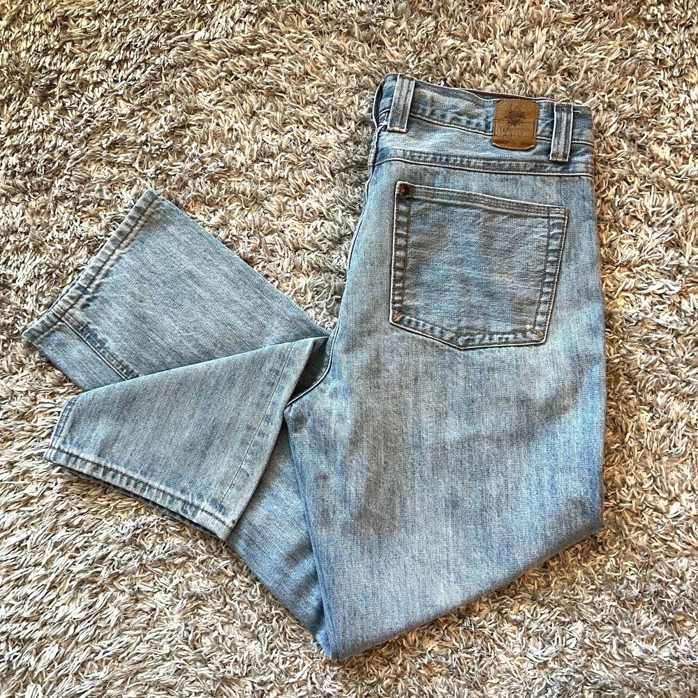 Territory Ahead Jeans Men's 35x29 (33x28) Relaxed‎ Fit Straight Light Wash Denim